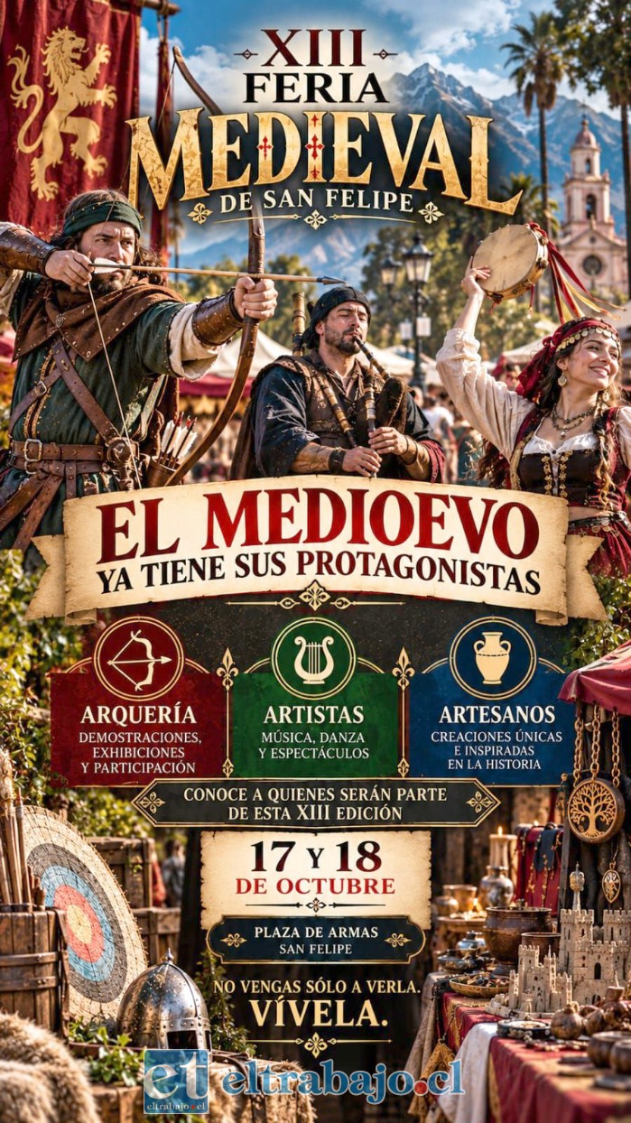 XIII Feria Medieval invita a vivir la historia este fin de semana en Plaza de Armas